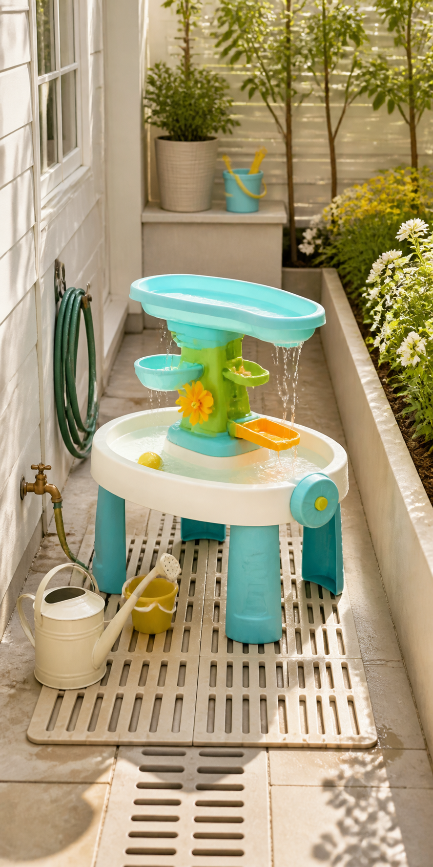 Non-branded compact water play zone visual