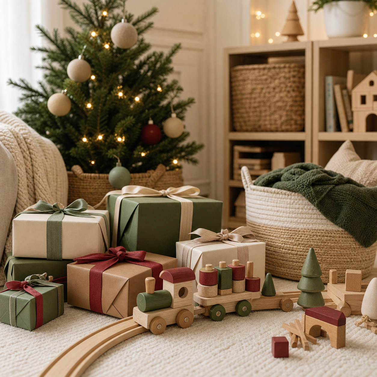 Non-branded seasonal family play scene
